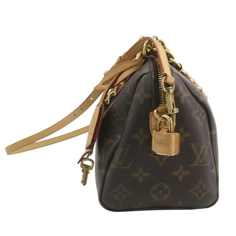 Louis Vuitton Chain Speedy 20 Bag Monogram Bandouliere Shoulder Purse Rare LV
